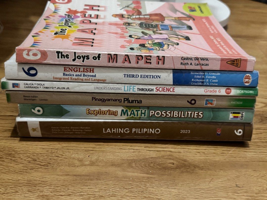 Grade 6 Books (Category: Textbooks) located in Santa Rosa. Submitted by poshthreadsph (Listing ID 1444595337, Image 1). Description: P200 each Negotiable if kukunin lahat Lightly used lang wala masyadong writings, but please manage your expectations since this is preloved. .