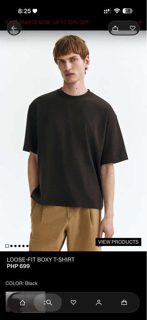 H&M Loose fit Boxy Tshirt Men (Category: Announcements) located in Caloocan City. Submitted by storm4 (Listing ID 1444647005, Image 2). Description: Small Large .