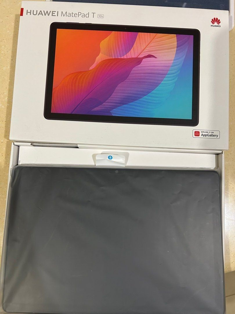 Huawei MatePad T10S Tablet with FREE Keyboard (Category: Android) located in Pasay City. Submitted by mosesojera (Listing ID 1444663602, Image 3). Description: - Huawei MatePad T10S tablet - With charger and cable - Large screen ideal for browsing and work - Does NOT have Google apps - In great condition, with COMPLETE accessories (Power cord, adaptor, sim ejector, papers) - FREE Black Bluetooth keyboard included - FREE case/cover and stylus pen 