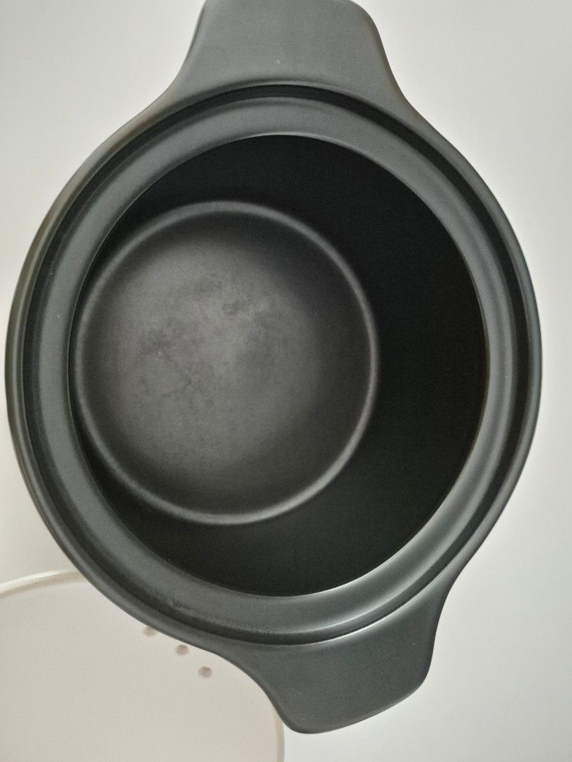 IKEA Black Ceramic Pot with White Lid485375136394137603