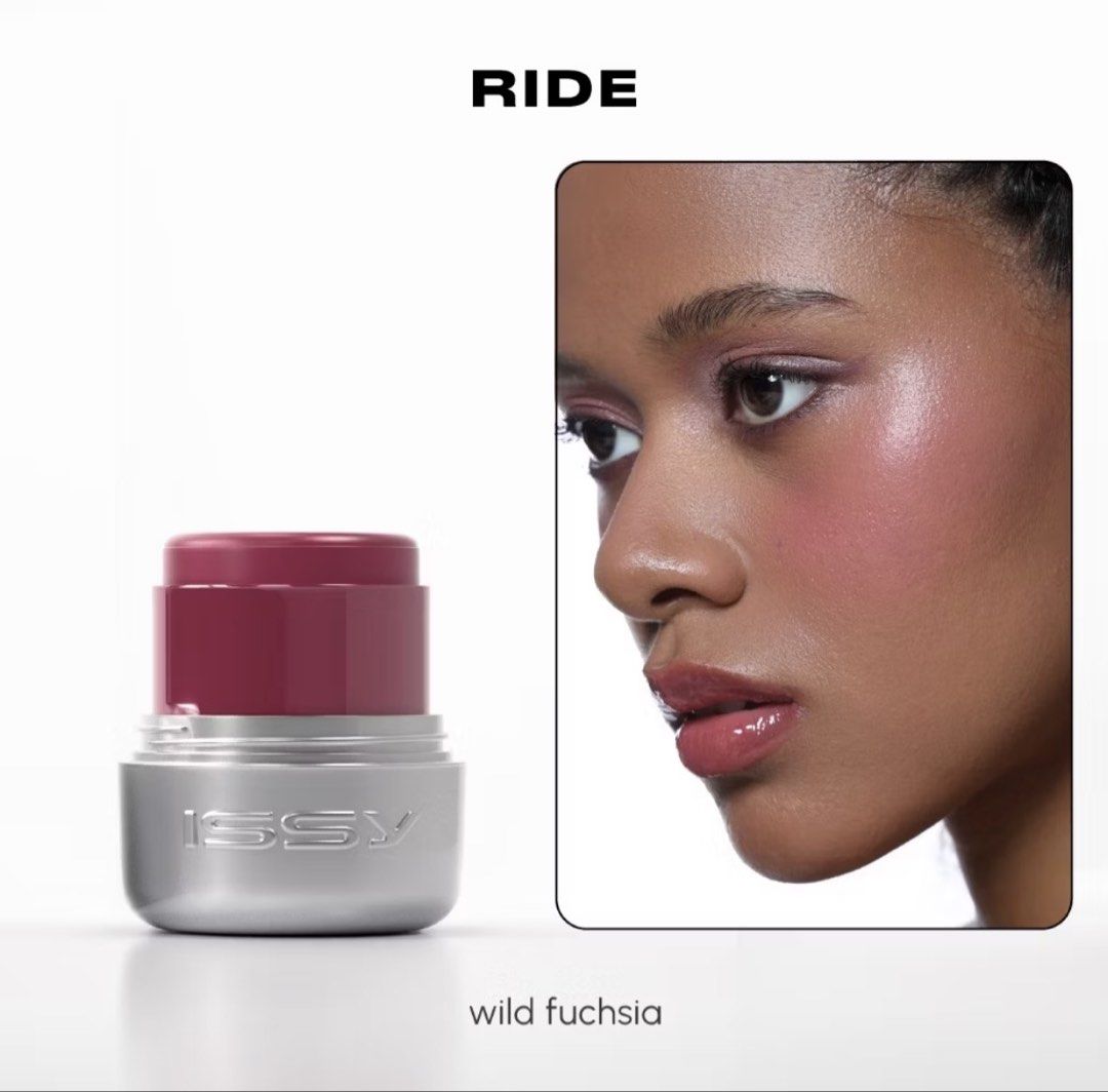 ISSY Ride Blush Stick - Wild Fuchsia (Category: Makeup) located in Caloocan City. Submitted by sizzies_fashion_style (Listing ID 1444610612, Image 1). Description: - ISSY Ride blush stick in 'wild fuchsia' - Achieve a natural, dewy flush - Easy to blend and buildable color - Versatile for cheeks and lips - Comes in a sleek silver case (but no box included).
