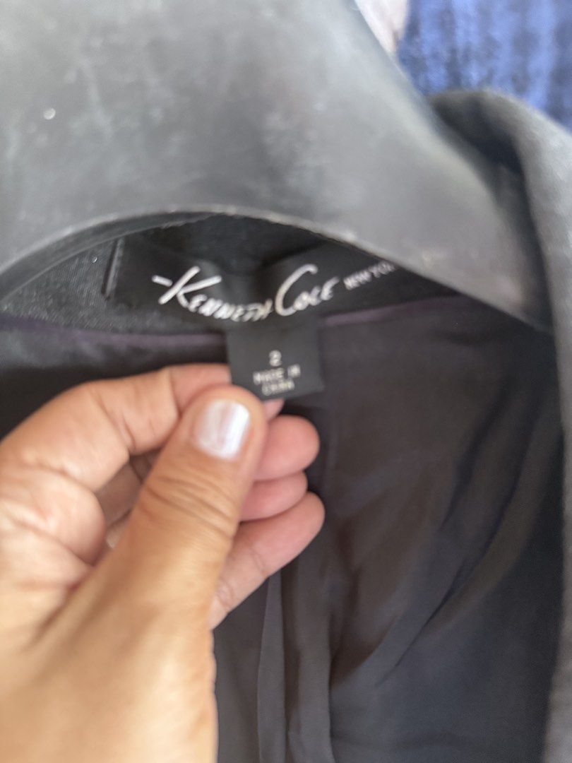 Kenneth Cole New York Grey Blazer Size 2 (Category: Coats, Jackets and Outerwear) located in Manila. Submitted by aimee_sanjose20 (Listing ID 1444531981, Image 1). Description: - Brand: Kenneth Cole New York - Color: Grey - Style: Single button blazer, classic fit - Size: 2 - Perfect for: Workwear or dressing up an outfit - Condition: Please check photos for details.