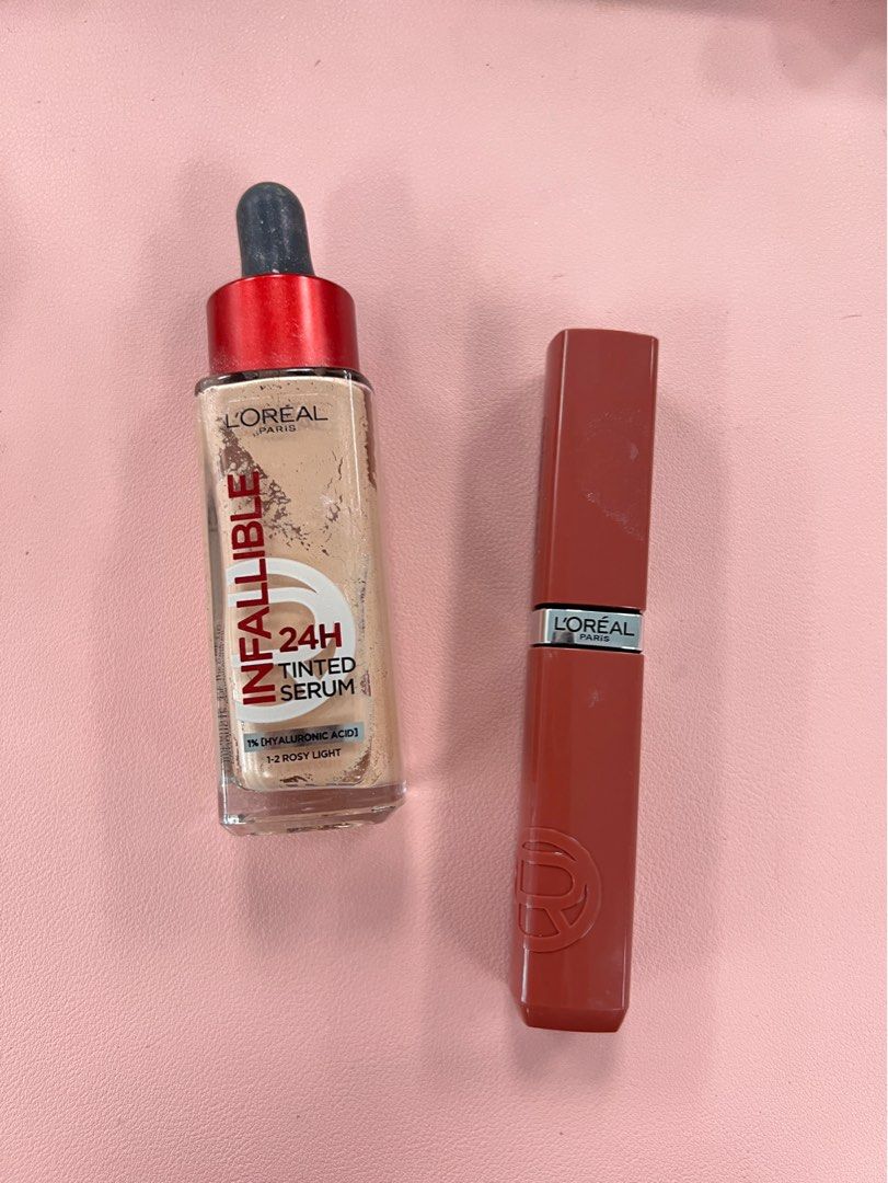 LOREAL Tinted Serum and Lip (Category: Makeup) located in Cainta. Submitted by achibeacorner (Listing ID 1444506741, Image 1). Description: Used for content Shades are posted Below SRP Worth of products ₱1500.