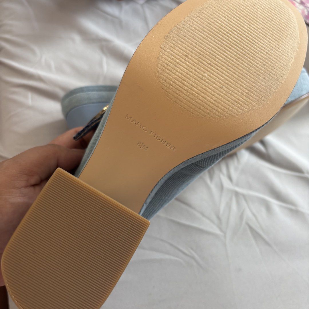 Marc Fisher Denim sandal (Category: Heels) located in Makati City. Submitted by plussizephp (Listing ID 1444548212, Image 3). Description: Brand new and original bought in IS.