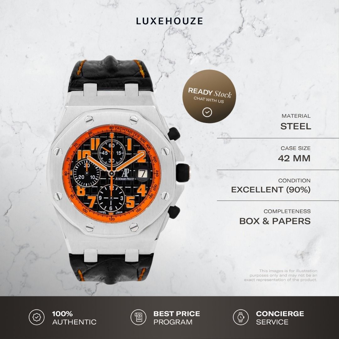 Mint 2009 Audemars Piguet Royal Oak Offshore "Volcano" 42 26170ST.OO.D101CR.01 26170ST Black (Category: Watches) located in Singapore. Submitted by luxehouze (Listing ID 1442939909, Image 1). Description: Luxehouze is your trusted marketplace to buy and sell luxury goods. Luxehouze SG Pte Ltd is a licensed luxury goods marketplace and regulated dealer. WHY US? 100% Authentic with Money-Back Guarantee Best Price Program* Curated Collection * T&Cs 