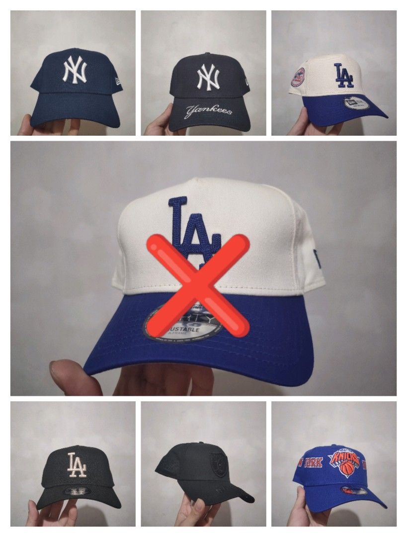 New Era MLB Baseball Caps - Yankees, Dodgers, Knicks (Category: Caps & Hats) located in Manila. Submitted by dagabz (Listing ID 1444601453, Image 1). Description: - Brand new New Era baseball caps - Available designs: New York Yankees, Los Angeles Dodgers, New York Knicks - All caps are adjustable for a comfortable and personalized fit - Ideal for any sports enthusiast - Please check photos for specific design details.