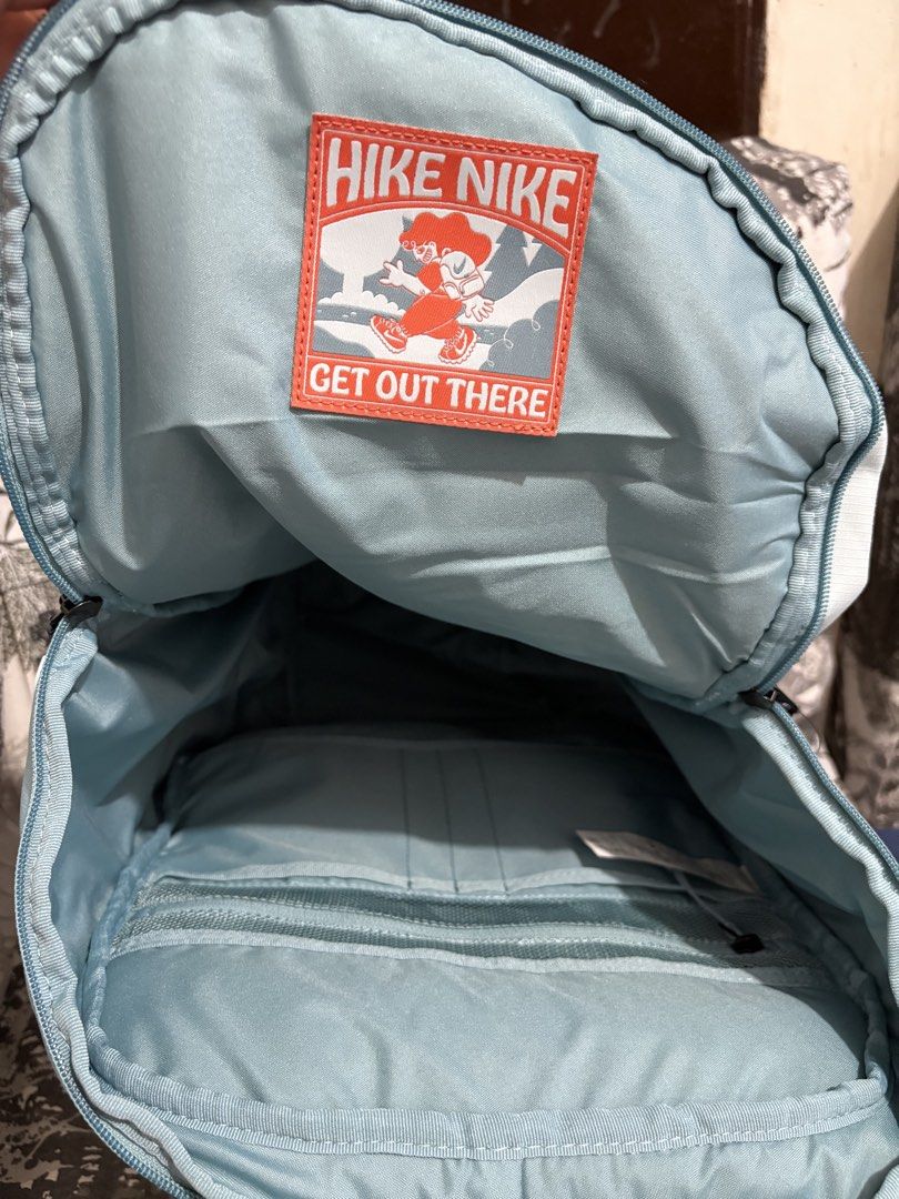 Nike Hike 27L Backpack (Category: Backpacks) located in Manila. Submitted by shoepatos4u (Listing ID 1444499599, Image 3). Description: Body: 88% polyester/12% nylon. Lining: 100% polyester. 13”W x 19”H x 7”D Stitched Swoosh logo Spot clean Imported Get outdoor-ready with the Nike Hike Backpack, a versatile bag that can go from storing school gear to day hiking on your local trail. A large main compartment makes storage simple, and a zip front po
