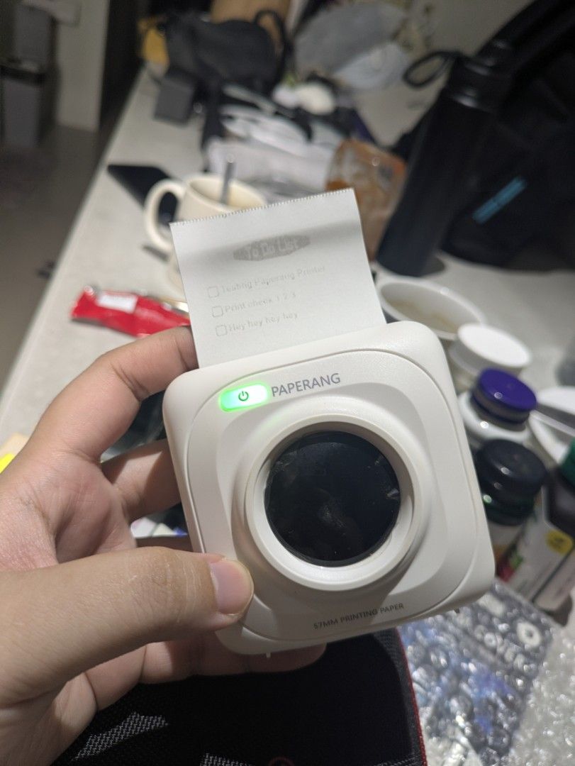 PAPERANG P1 Pocket Printer - TESTED WORKING (Category: Printers, Scanners & Copiers) located in Malabon City. Submitted by AlingJema (Listing ID 1444632072, Image 1). Description: Personally owned, kept for years. Needs thermal paper. Location: Malabon Courier: JnT or LBC.