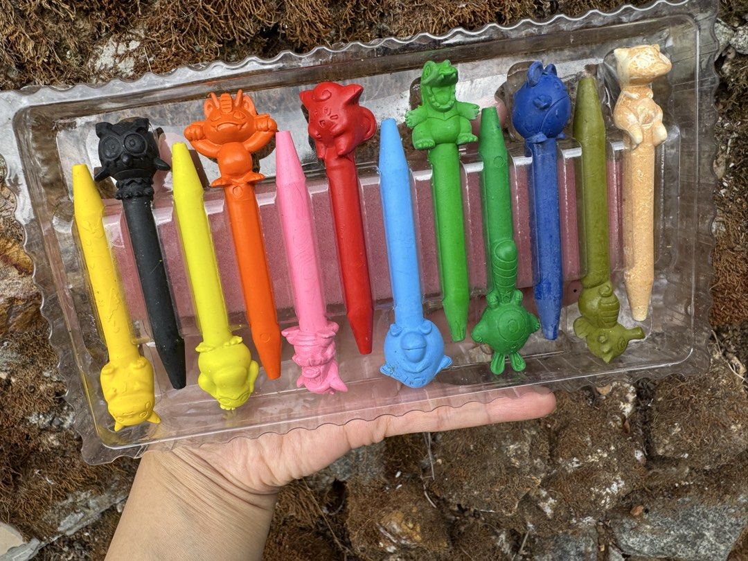 Pokemon Shaped Crayons Set - 12 Colors (Category: Craft Supplies & Tools) located in Baguio. Submitted by goodfindsbaguio (Listing ID 1444642900, Image 3). Description: - Set of 12 cute Pokemon-shaped crayons. - Features 12 different Pokemon characters. - Ideal for kids who love Pokemon. - Fun and engaging for drawing and coloring. - Packaging features Pikachu..