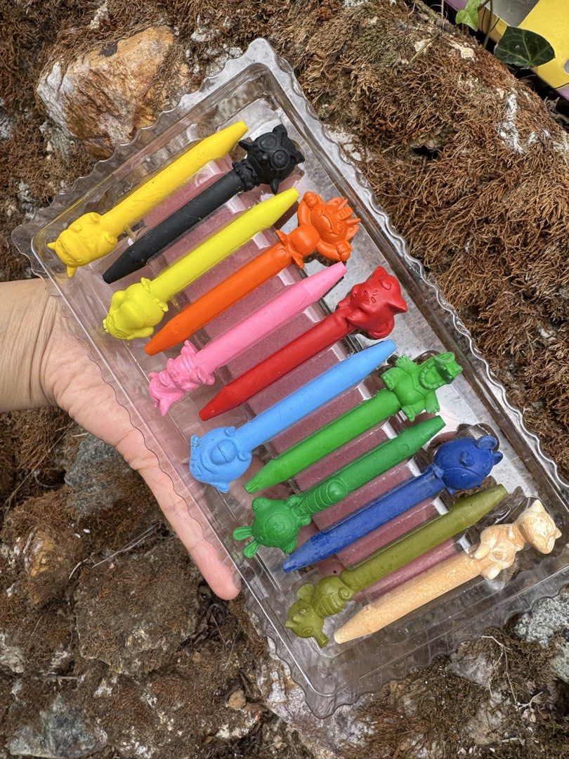 Pokemon Shaped Crayons Set - 12 Colors (Category: Craft Supplies & Tools) located in Baguio. Submitted by goodfindsbaguio (Listing ID 1444642900, Image 1). Description: - Set of 12 cute Pokemon-shaped crayons. - Features 12 different Pokemon characters. - Ideal for kids who love Pokemon. - Fun and engaging for drawing and coloring. - Packaging features Pikachu..