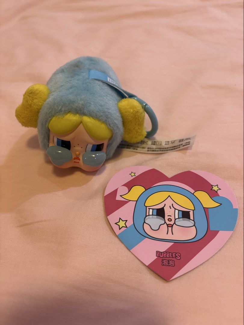 Popmart Crybaby Powerpuff Plush Keychain (Category: Plushies & Soft Toys) located in Navotas City. Submitted by peetamellark16 (Listing ID 1444604991, Image 1). Description: - Bubbles - Has minor flaws.