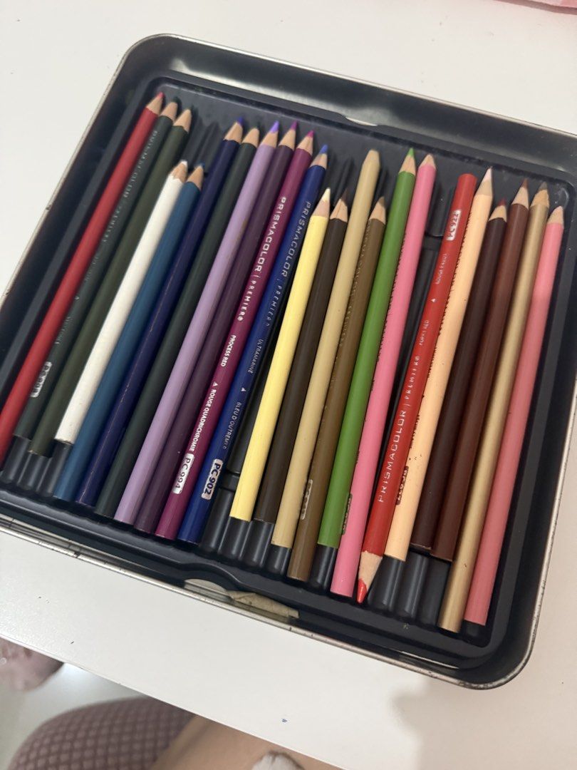Prismacolor Premier 48 Colored Pencils Set (Category: Craft Supplies & Tools) located in Quezon City. Submitted by chimmychongus (Listing ID 1444647879, Image 3). Description: - Prismacolor Premier Colored Pencils - 48 vibrant colors - Smooth, rich color payoff - Ideal for artists and hobbyists - Some pencils have been used, but most have plenty of color remaining Has 1 missing pencil Rfs: need funds .