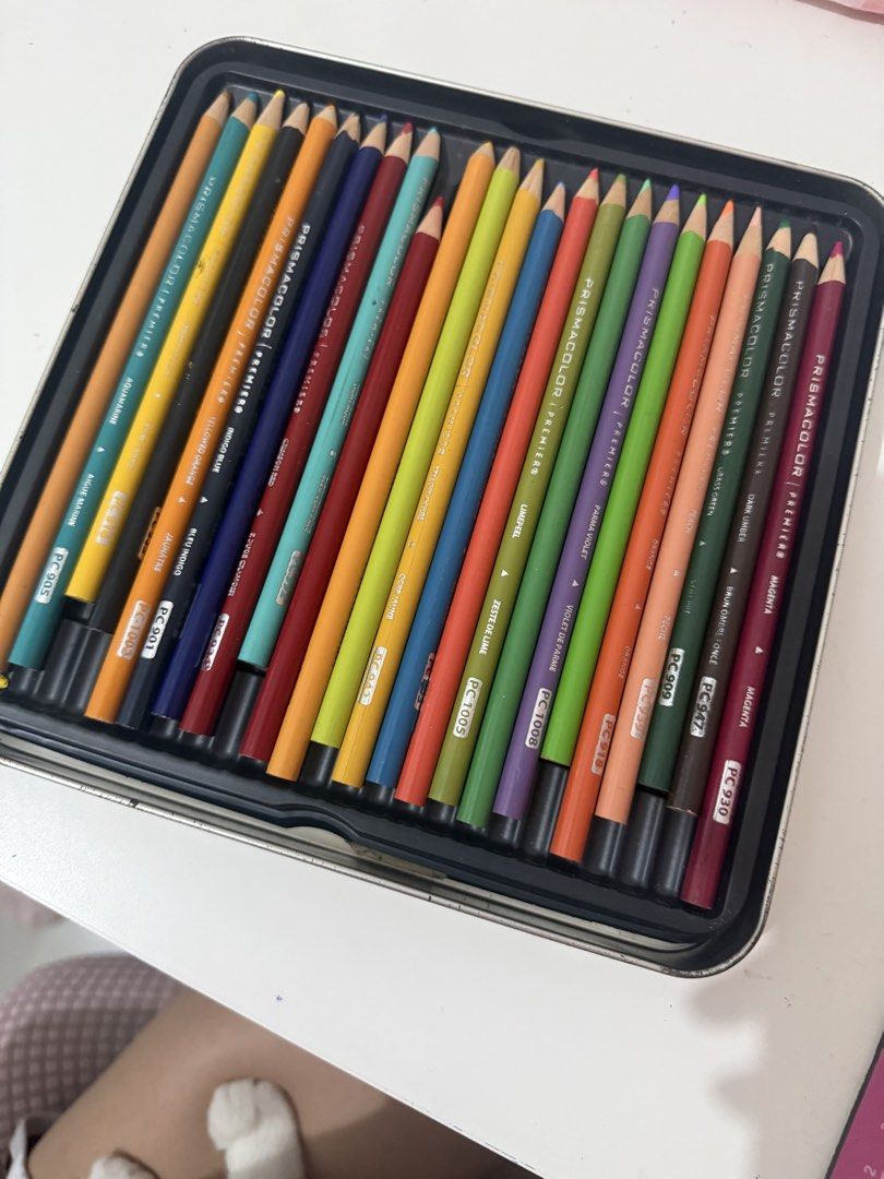 Prismacolor Premier 48 Colored Pencils Set (Category: Craft Supplies & Tools) located in Quezon City. Submitted by chimmychongus (Listing ID 1444647879, Image 2). Description: - Prismacolor Premier Colored Pencils - 48 vibrant colors - Smooth, rich color payoff - Ideal for artists and hobbyists - Some pencils have been used, but most have plenty of color remaining Has 1 missing pencil Rfs: need funds .