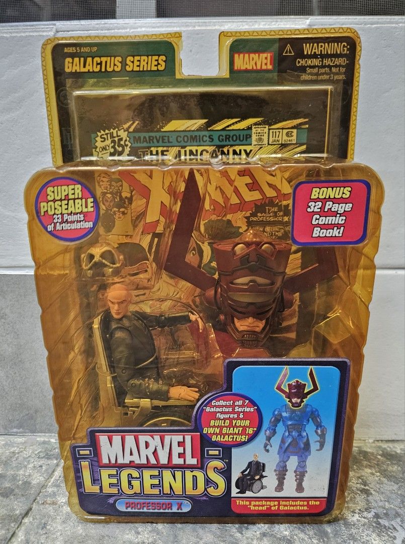 PROF X - 2005 Marvel Legends GALACTUS Series (Category: Figurines & Statues) located in Quezon City. Submitted by charliebrown_olx (Listing ID 1444576147, Image 1). Description: X-MEN, WOLVERINE Classification: New, Factory Sealed Condition: Mint on Near Mint (Yellowish Blister) Card, WYSIWYG TERMS & CONDITIONS: 1. Pickup only at Obudan St Brgy Manresa, Q.C. 2. Shipping c/o buyer. 3. Prices are Final. 4. Respect the Ad. TFL!.