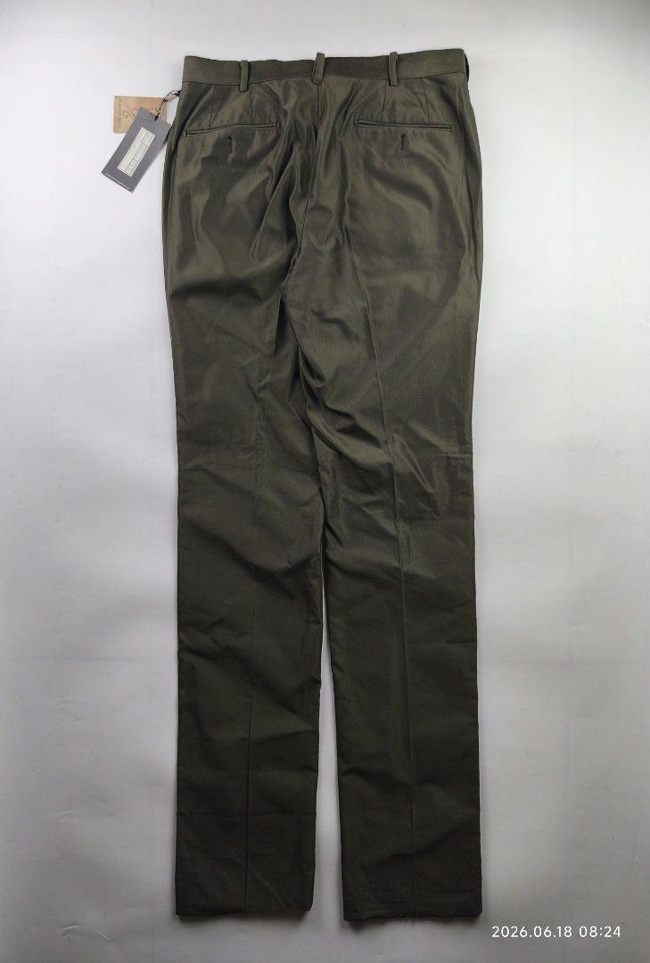 Ring jacket chino trousers (Category: Chinos) located in Manila. Submitted by corner_finds (Listing ID 1444594388, Image 2). Description: size 44 on tag waistline 31' inseam 38' leg opening 8' front rise 10' thigh 11' DS condition hangtag still intact no flaws item only no inclusions can send more photos upon request 6499+sf dm.