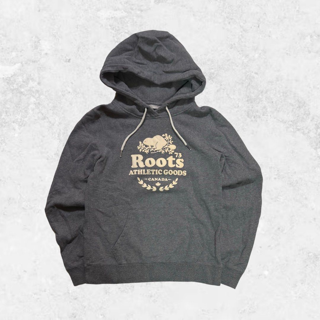 Roots Athletic Goods Canada Grey Hoodie (Category: Coats, Jackets and Outerwear) located in Bacoor. Submitted by eightbyeight (Listing ID 1444659624, Image 1). Description: Roots Canada Gray Hoodie Size on tag: M Width: 20 Length: 25 Issue(s): Dot stain Condition: 8/10 🏷️600 📦 lalamove / grab / j&t 💳 gcash / maya 🧾 first to pay basis.