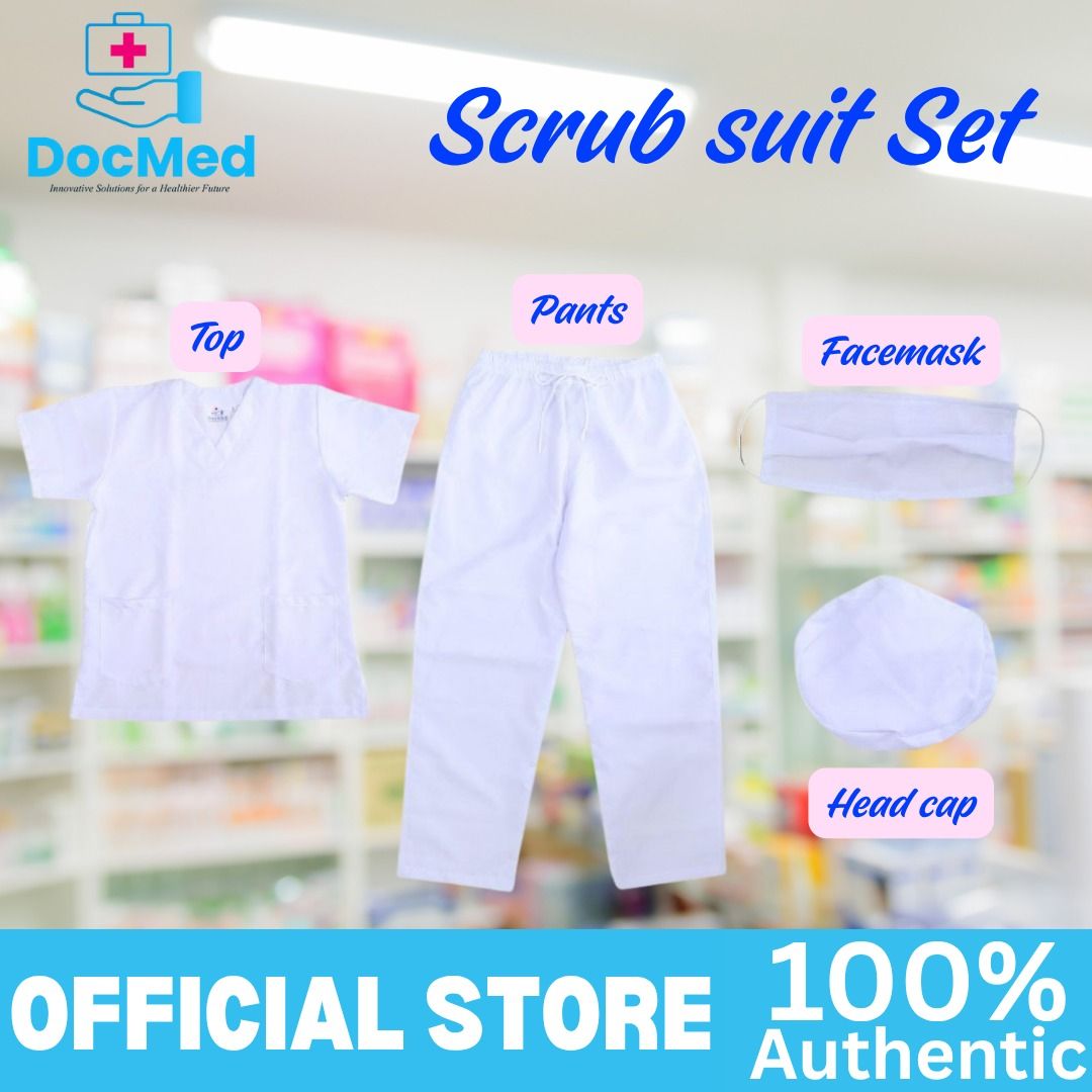 SCRUB SUIT SET COMPLETE SET WITH FREE MASK AND HEAD CAP (Category: Medical Supplies & Tools) located in Quezon City. Submitted by michelleag01080 (Listing ID 1444572843, Image 1). Description: .