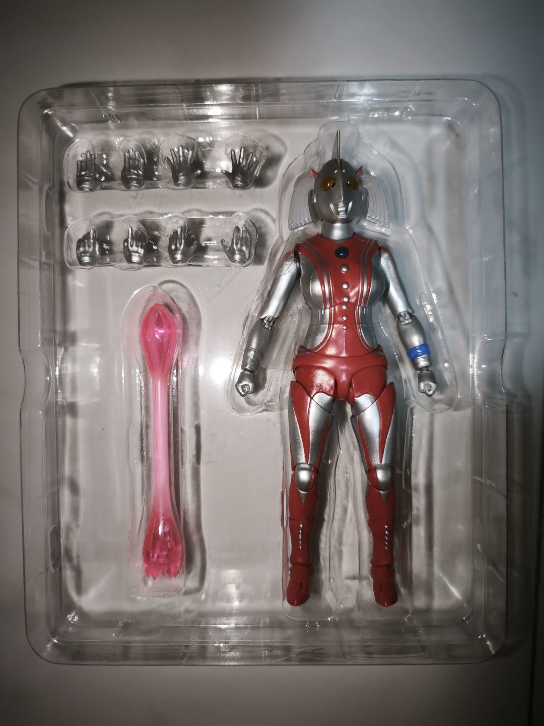 s.h.figuarts Ultraman Mother of Ultra Bandai Tamashii Nations (Category: Toy Figures) located in Singapore. Submitted by urutora.shop (Listing ID 1444646264, Image 2). Description: Deal at my block Or Pasir Ris MRT - S.H.Figuarts Mother of Ultra figure - From Bandai Tamashii Nations - Includes: extra hands, pink energy effect - Figure in original plastic tray - Box features Mother of Ultra character - Perfect for collectors.