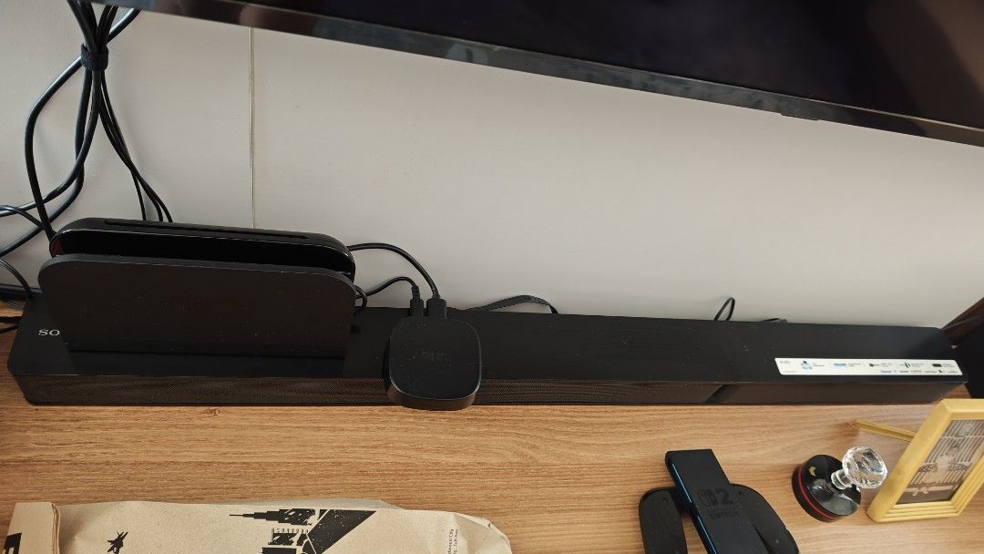 Sony Soundbar HT-RT3 WIRED setup (Category: Soundbars, Speakers & Amplifiers) located in Marikina City. Submitted by karlmichael.nadunza (Listing ID 1444538567, Image 2). Description: Rush selling. negotiable. Sony soundbar and 2 rear speakers, and bass tower. - Tested and confirmed working - Bluetooth functionality, HDMI ARC, and Analog. Rush Selling. No issues with quality of sound. NEGOTIABLE.