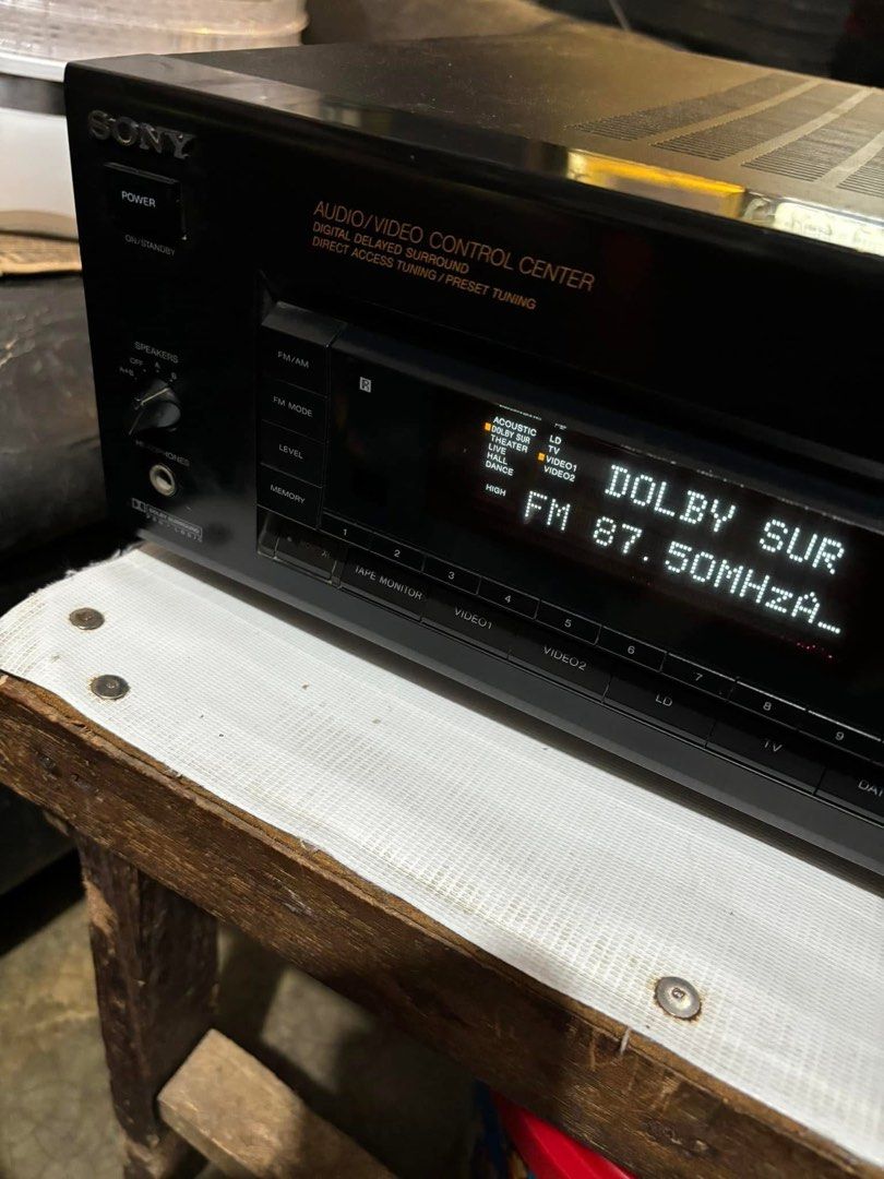 Sony STR-DG75 AV Receiver Audio/Video Control Center (Category: Soundbars, Speakers & Amplifiers) located in Pasig City. Submitted by edealsdaily (Listing ID 1444545586, Image 2). Description: - Sony STR-DG75 AV Receiver - Dolby Surround Audio/Video Control Center - Multiple inputs: TV, LD, CD, DAT/MD, Phono, etc. - FM/AM Stereo Tuner included - Perfect for your home theater setup ✨Honest issues ✨ - remote volume control not functioning - tuner s