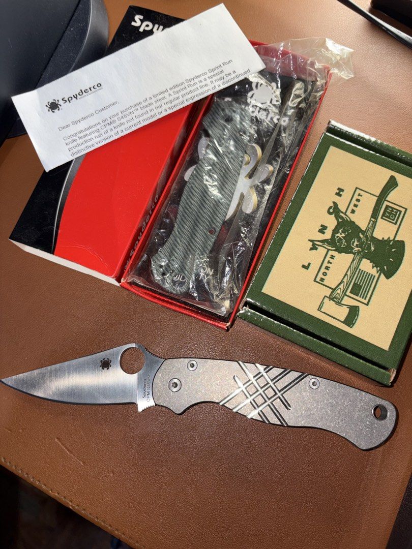 Spyderco Paramilitary 2 (Category: Knives & Chopping Boards) located in Quezon City. Submitted by nick.jones (Listing ID 1444539147, Image 1). Description: Spyderco Paramilitary 2 S45VN Sprint Run with Forest Green G10 - complete with box, papers, stock scales and, pocket clip - lightly carried. Only used to open a few packages and kept in a case. - upgraded with Flytanium Grooved Titanium Scales - upgraded clip with LynchNW Spyderco Standard siz