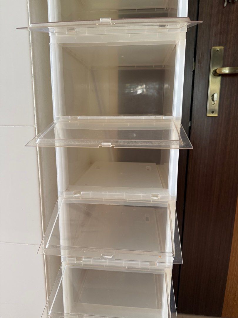 12 pcs Stackable Clear Plastic Shoe Storage $1 per box485634016784558081