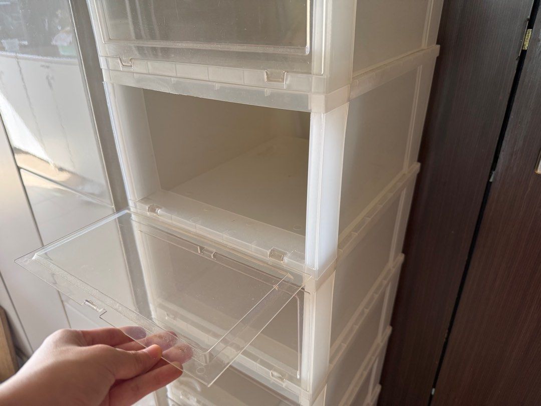 12 pcs Stackable Clear Plastic Shoe Storage $1 per box485634016784558082