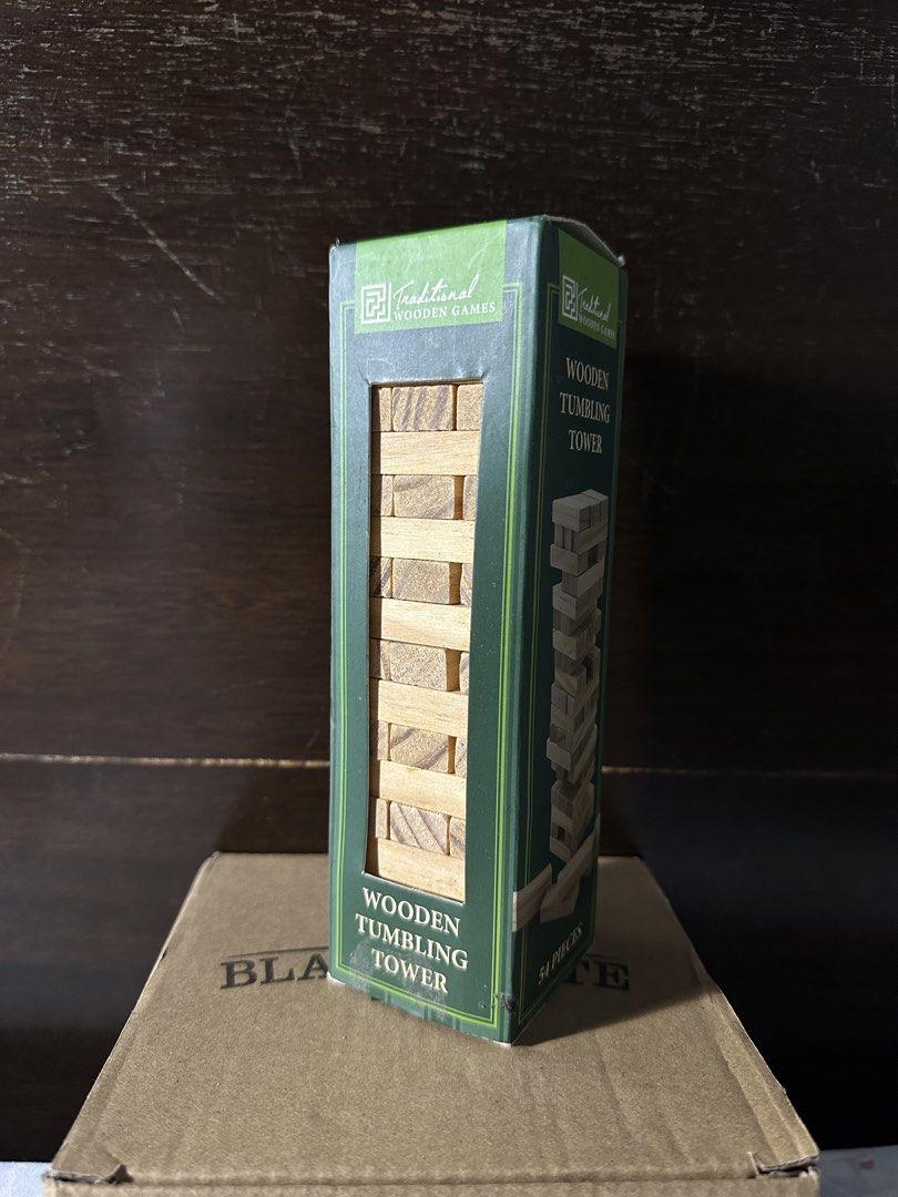 Traditional Wooden Tumbling Tower Game (Category: Board Games & Puzzles) located in Marikina City. Submitted by _mlcg (Listing ID 1444603345, Image 1). Description: - Small Jenga set RFS: funding my cats' FIP medication.