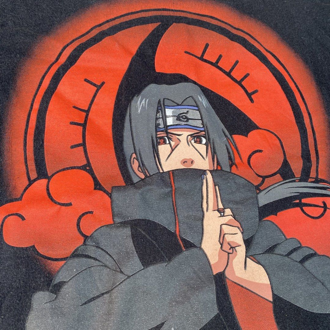 Uchicha itachi anime tee (Category: Activewear) located in Antipolo. Submitted by Thriftdrip_gang (Listing ID 1444549822, Image 3). Description: Uchica itachi anime tee Size: Small, 18x26 Good condition.