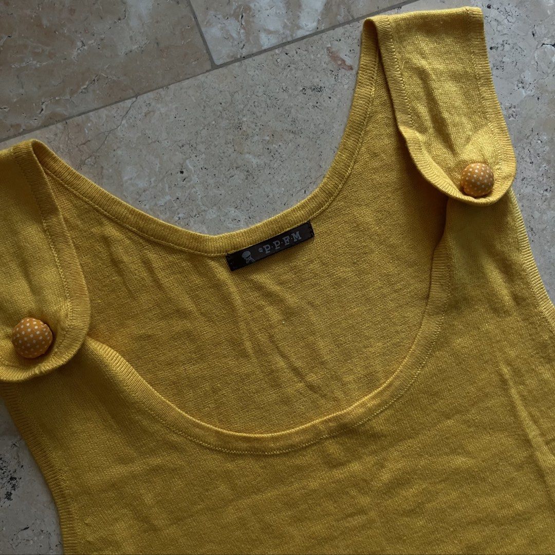 Vintage PPFM Side Pocket Knit Top (Category: Dresses) located in Quezon. Submitted by _babypluto (Listing ID 1444602318, Image 2). Description: Size on tag: NA Flaw: None Dimensions: L: 31.5 W: 17 Note: actual color of the item may change due to lighting. .