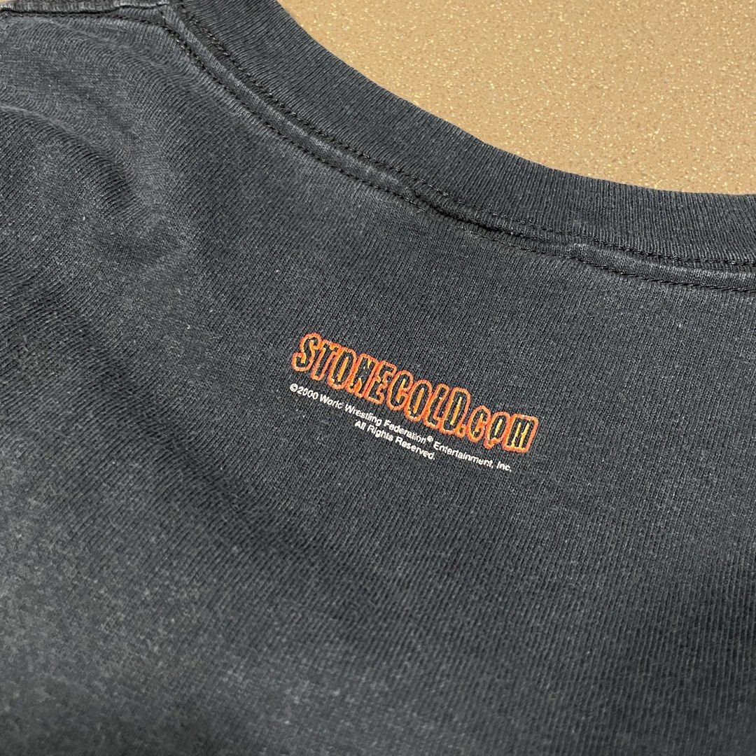 Vintage Stone Cold WWE Shirt (Category: Tshirts & Polo Shirts ) located in Puerto Princesa. Submitted by lookmomicanbuy (Listing ID 1444573656, Image 3). Description: Excellent condition DATED 2000 Cut tag fits L with stains see last pic.