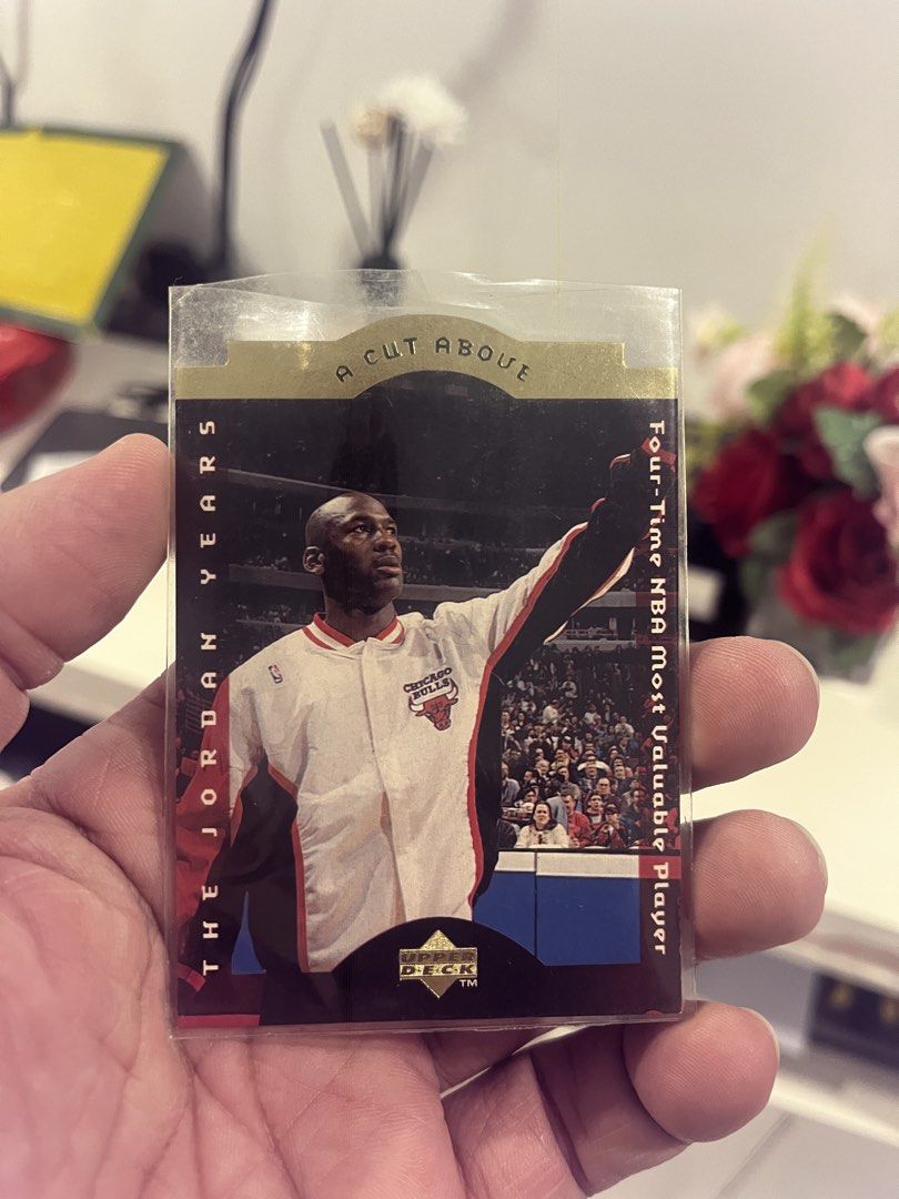 1996 Upper Deck Michael Jordan 'The Jordan Years' Card (Category: Vintage Collectibles) located in Antipolo. Submitted by ninofranco (Listing ID 1444806985, Image 1). Description: - 1996 Upper Deck 'The Jordan Years' Michael Jordan Card - Highlights 'Four-Time NBA Most Valuable Player' Achievement - From the Exclusive 'A Cut Above' Insert Set - A Must-Have Collectible for Basketball Fans - Card is Protected in a Sleeve.