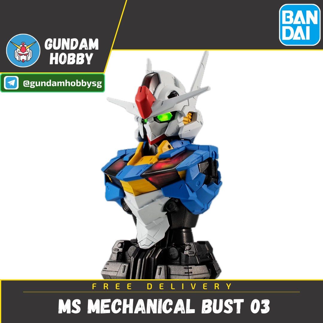✅ Gundam Aerial - Mobile Suit MS Mechanical Bust 03 Bandai Gachapon Mobile Suit Gundam ( Mechanical Bust 3 ) (Category: Gundam Model Kits) located in Singapore. Submitted by gundamhobby (Listing ID 1257068851, Image 1). Description: Gundam Aerial - Mechanical Bust 03 (Set of 3) • 1. Gundam Aerial Armor (Color ver.) • 2. Gundam Aerial Armor (Mechanical Clear) • 3. Inner Frame (Luminous Unit included) ✅ Only for sale as a complete set (Gashapon cap