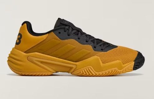 Adidas Y-3 (Yohji Yamamoto) Barricade 13 Men's Tennis Shoes Collegiate Gold/Black [BRAND NEW - W/ PROOF OF PURCHASE FROM ADIDAS] (Category: Sneakers) located in Singapore. Submitted by joeviiv (Listing ID 1444749179, Image 3). Description: [BRAND NEW] [SIZE EU 40 / UK 6 / US 7] Adidas Y-3 (Yohji Yamamoto) Barricade 13 Men's Tennis Shoes Collegiate Gold/Black The adidas Barricade 13 Y-3 in the Gold/Black colorway is a limited-edition, high-perform