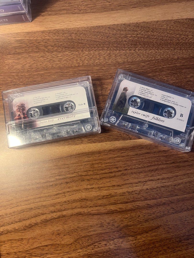 Assorted Cassette Tapes (Category: CDs & DVDs) located in Taytay. Submitted by shivroy16 (Listing ID 1444702149, Image 3). Description: includes sour and guts (olivia rodrigo), 1989 (taylor's version), solar power (lorde) and folklore and evermore (taylor swift) folklore and evermore- ₱70 each everything else- ₱100 each sold: sour 1989 tv solar power mop: gcash/paymaya mod: lalamove.