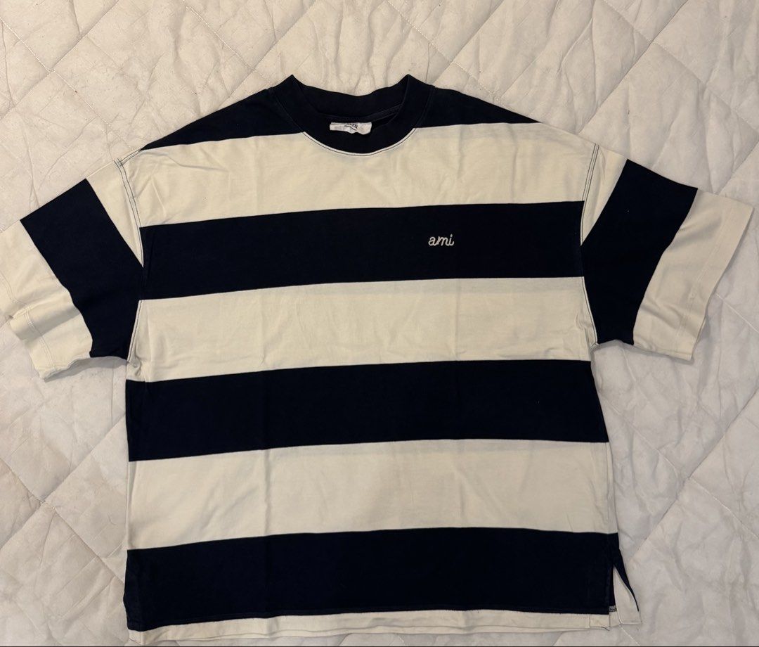 Authentic Ami Stripped Boxy Shirt (Category: Tshirts & Polo Shirts ) located in Manila. Submitted by lessstuffstudio (Listing ID 1444804970, Image 1). Description: Authentic Ami Stripped Boxy Shirt Size XL Used 9/10 25.5x28.5 Negotiable for sure buyers.
