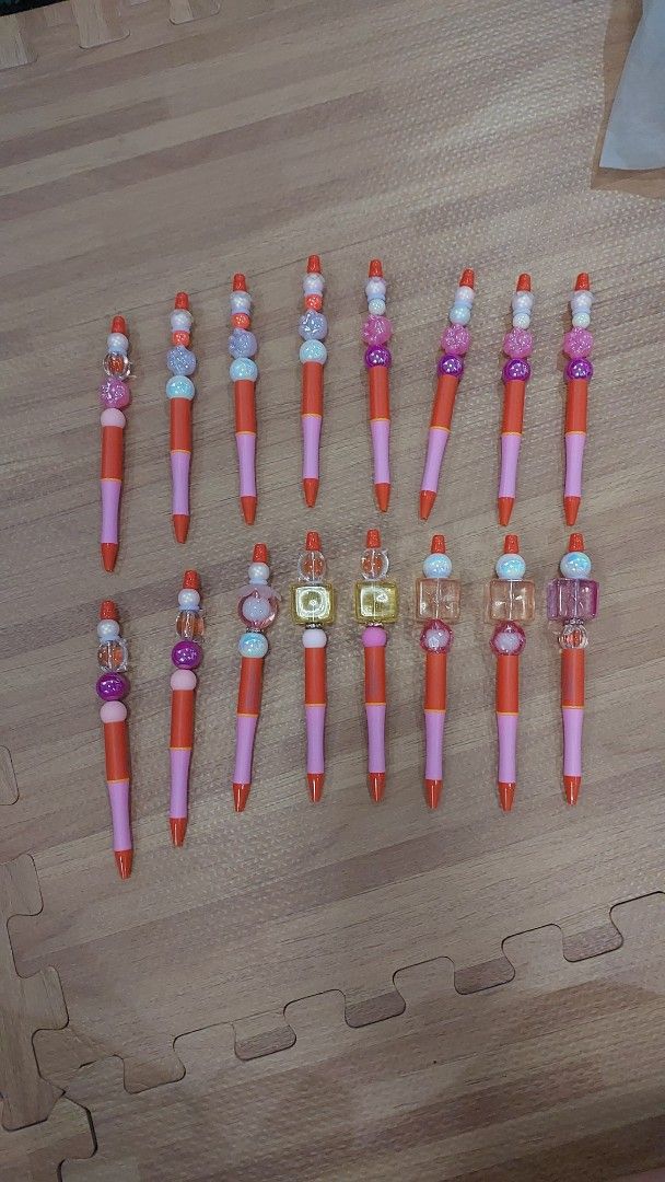Black Beaded Pens & Colorful Beaded Pens (Category: Craft Supplies & Tools) located in Cainta. Submitted by zealbear.17c9b2 (Listing ID 1444680365, Image 2). Description: - black pens with decorative beads. - colorful pens with various unique bead designs. - Ideal for journaling, crafting, or everyday writing. - Unique designs not commonly found. - All pens are in good working condition. - Handmade.