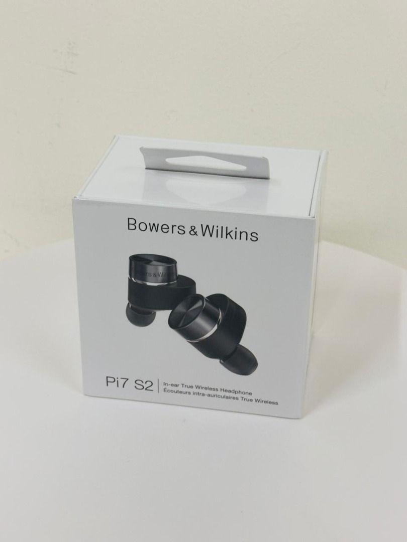 BOWERS & WILKINS | Pi7 S2 (Category: Earphones) located in Makati City. Submitted by buyme2026 (Listing ID 1444685211, Image 1). Description: - Color: Satin Black - True 24-bit audio connection - 2-way drive unit design - High performance DSP - Bluetooth 5.0 with aptX™ Adaptive technology - Adaptive ANC - Audio retransmission from charging case - Wireless and USB-C charging - Fast charging support - Up to 5 hours for earbuds (with ANC off). Addit