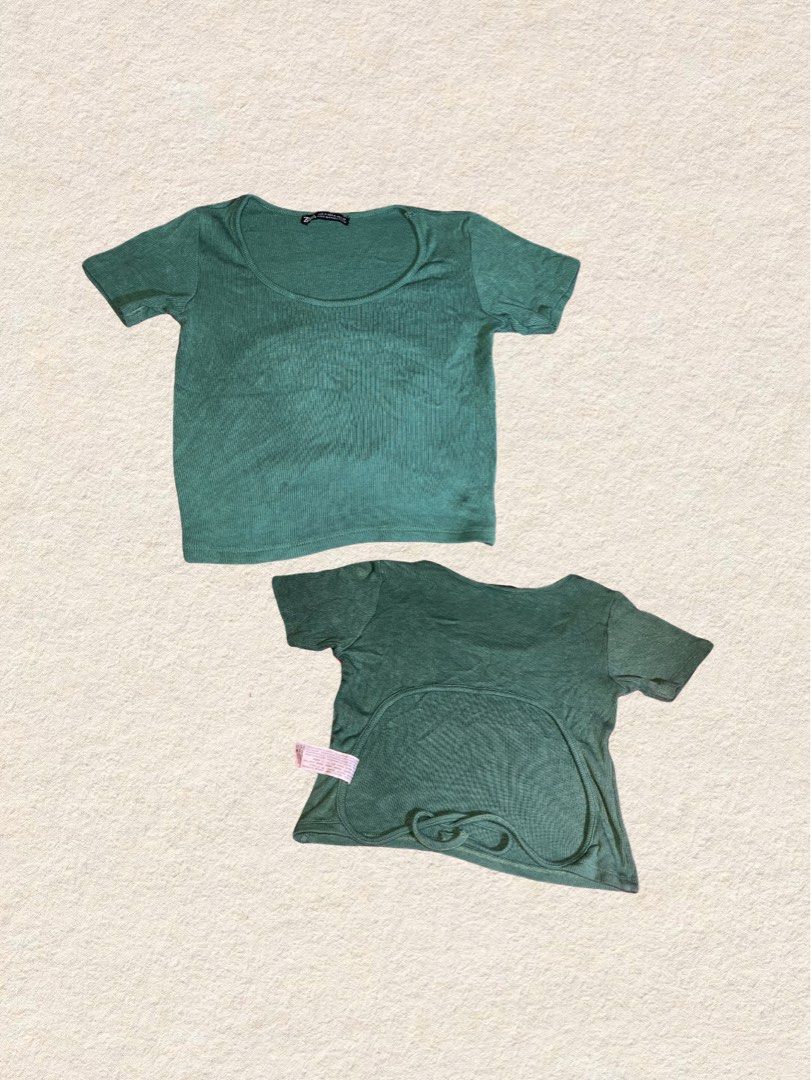 Bundle of 3 Tops (Category: Others Tops) located in Cabuyao City. Submitted by lily.ylhs_ (Listing ID 1444718823, Image 2). Description: Bundle of 3 tops: black sleeveless crop, dark blue square neck short sleeve, and green ribbed short sleeve backless. Perfect wardrobe basics!.