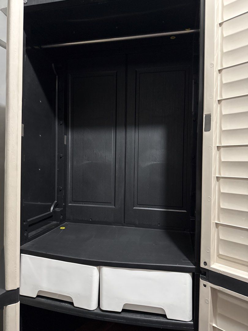 Cabinet wardrobe (Category: Shelves, Cabinets & Racks) located in Marikina City. Submitted by _Hanako (Listing ID 1444843680, Image 2). Description: Fixed price! Bought 6K-7K plus at SM Megabox wardrobe cabinet RFS: Shifting to modular wardrobe need space .