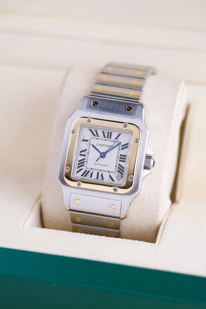 Cartier Santos Galbee XL Two-Tone (Category: Luxury Watches) located in Quezon City. Submitted by awristotell (Listing ID 1444783031, Image 1). Description: “New WRISTwatch to TELL” Cartier Santos Galbee XL Two-Tone Mint Condition Price: 368,000 PHP Ref: 2823 Year: 2010’s Movement: Automatic Crystal: Sapphire Case: 32x45mm Material: Steel / Gold Lug width: 20mm Bracelet: Cartier Two-Tone Bracelet ( fits 6.5 inch wrist ) Includes: Cartier Box and 