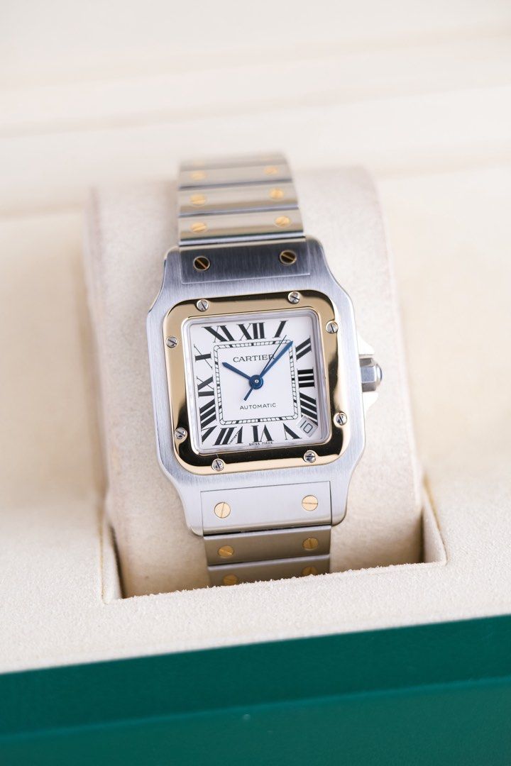Cartier Santos Galbee XL Two-Tone (Category: Luxury Watches) located in Quezon City. Submitted by awristotell (Listing ID 1444783031, Image 2). Description: “New WRISTwatch to TELL” Cartier Santos Galbee XL Two-Tone Mint Condition Price: 368,000 PHP Ref: 2823 Year: 2010’s Movement: Automatic Crystal: Sapphire Case: 32x45mm Material: Steel / Gold Lug width: 20mm Bracelet: Cartier Two-Tone Bracelet ( fits 6.5 inch wrist ) Includes: Cartier Box and 