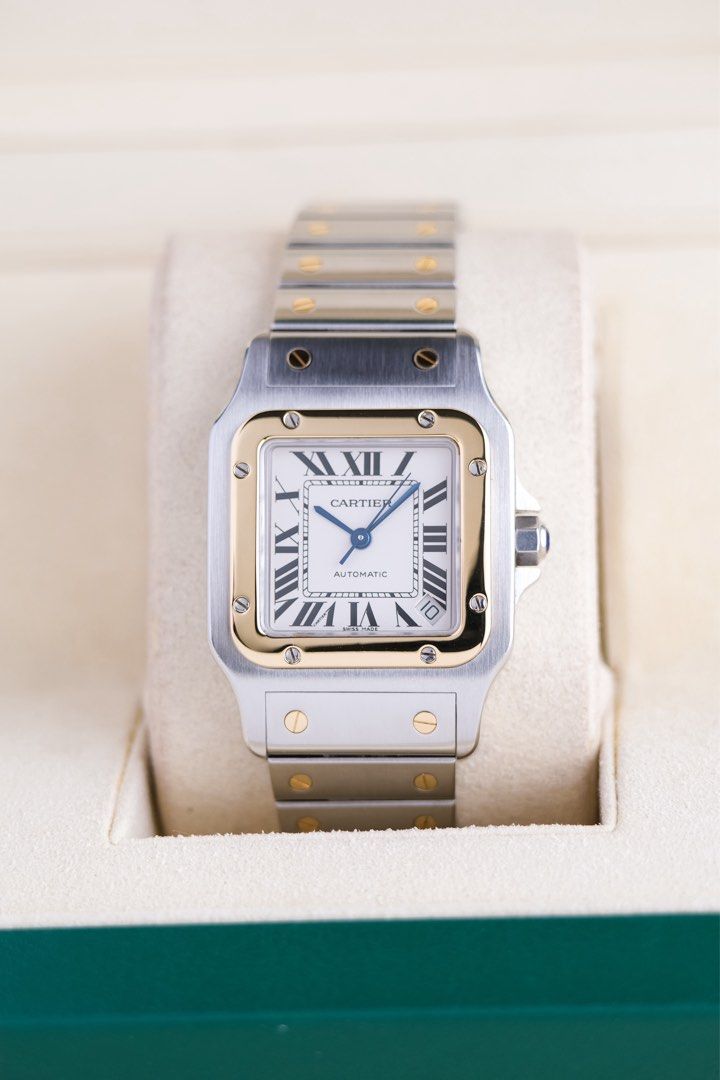 Cartier Santos Galbee XL Two-Tone (Category: Luxury Watches) located in Quezon City. Submitted by awristotell (Listing ID 1444783031, Image 3). Description: “New WRISTwatch to TELL” Cartier Santos Galbee XL Two-Tone Mint Condition Price: 368,000 PHP Ref: 2823 Year: 2010’s Movement: Automatic Crystal: Sapphire Case: 32x45mm Material: Steel / Gold Lug width: 20mm Bracelet: Cartier Two-Tone Bracelet ( fits 6.5 inch wrist ) Includes: Cartier Box and 