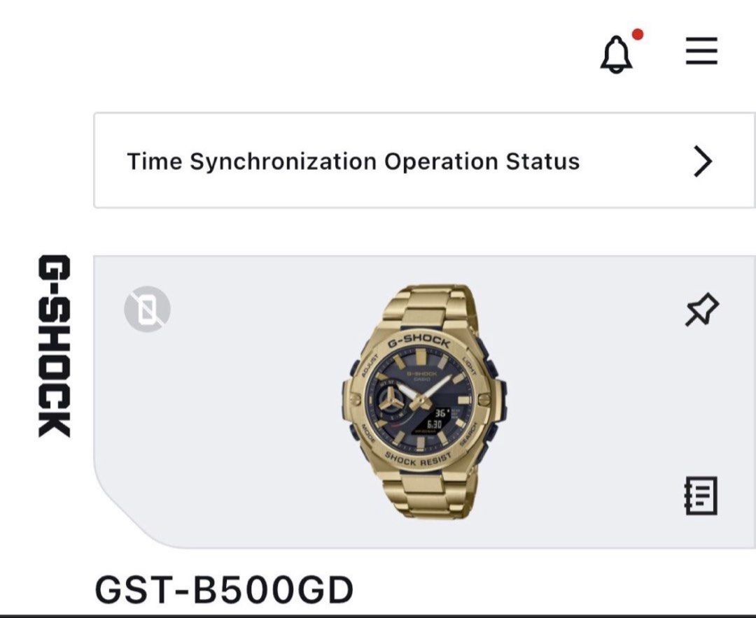 Casio G-Shock GST-B5000GD-9APR Watch (Category: Men's Watches) located in Manila. Submitted by rylgg4 (Listing ID 1444694303, Image 2). Description: - Authentic Gold G-Shock Watch - Model: GST-B5000GD-9APR - Purchase Date: May 24, 2024 - Includes Original Box, Warranty Card, and Manual - Extra Links Included for Perfect Fit - Ready for its new owner!.