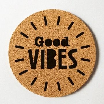 Cork Coasters - Good Vibes, Hello, Smiley Face (Category: Other Kitchenware & Tableware) located in Manila. Submitted by thecorkproject (Listing ID 1444753207, Image 3). Description: Cute and fun coaster for your drinks! These cork coasters are made from 100% natural cork. Coasters are 4 inches in size and 5 mm in thickness. Cut in the Philippines from the finest Portuguese cork. #Natural #EcoFriendly #Sustainable #Economical Also available in ot