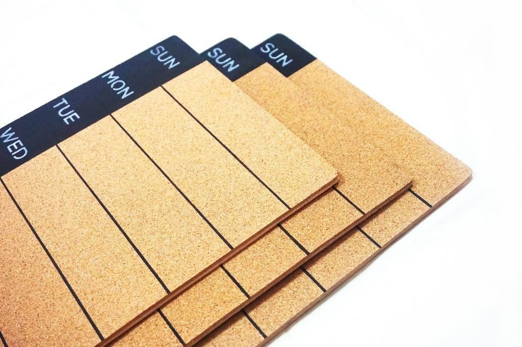 Cork Weekly Schedule Organizer Pin Board (Category: Stationery & School Supplies) located in Manila. Submitted by thecorkproject (Listing ID 1444722202, Image 3). Description: Thickness: 10 mm Material: Fine grain cork + Plywood 12x18 inch- Php 549 18x24 inch- Php 799 Handcrafted in the Philippines from the finest Portuguese cork. #Natural #EcoFriendly #Sustainable #Economical Check our listings for more cork products. Need something custom? We d