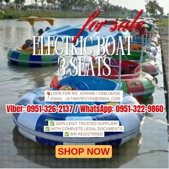 Electric Boat 3 seats KP-E201 (Category: Home Improvement Tools & Accessories) located in Caloocan City. Submitted by ultimateiv03644 (Listing ID 1444732023, Image 1). Description: Material:Fiberglassand Inflate ring Size:210*210*170cm Capacity: 2 adults and 1 child Power:350w Can be black ring ,need extra 📝: Price subject may change without prior notice. 📝: Supply pattern Stock/make-to-order Terms Of Payment : 💰50% Down payment Upon Processin