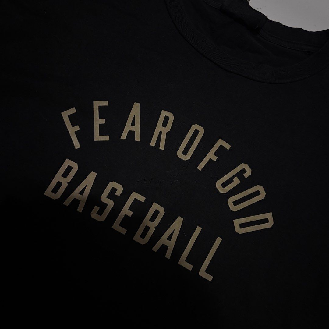 Fear of God Baseball T-Shirt Black (Category: Tshirts & Polo Shirts ) located in Manila. Submitted by santino11111 (Listing ID 1444798799, Image 2). Description: - Brand: Fear of God - Color: Black - Style: Baseball Tee - Features: Classic logo graphic on the front - Origin: Made in the United States - Quality: Good quality fabric - Occasion: Great for casual wear.