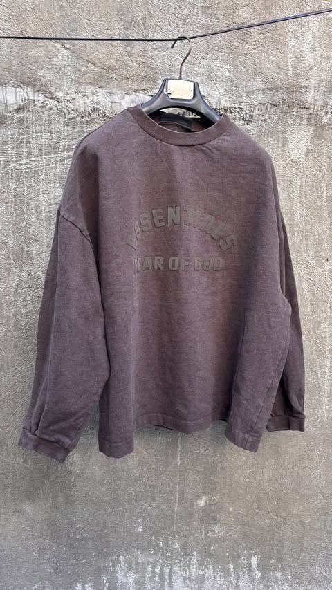 Fear of God Essentials Long Sleeve Shirt Brown M (Category: Tshirts & Polo Shirts ) located in Taguig. Submitted by d33znuts (Listing ID 1444727152, Image 1). Description: - Brand: Fear of God Essentials - Color: Brown - Style: Long sleeve shirt - Features: Embossed 'ESSENTIALS' logo on front - Material: 100% Cotton - Size: Tagged M .