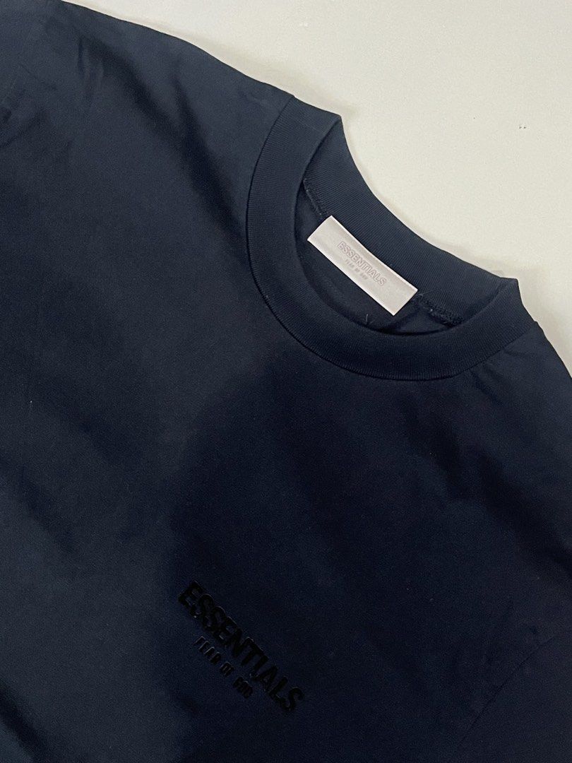 Fear of God Essentials T-Shirt Black Size L (Category: Tshirts & Polo Shirts ) located in Naga. Submitted by tresthrifts (Listing ID 1444690733, Image 2). Description: - Brand: Fear of God Essentials - Color: Black - Size: Large (L) - Material: 100% Cotton - Style: Simple, classic design - Perfect for: Everyday wear - Condition: Please check photos for details Size on Tag: L Dimes (inches): L - 29.5 W - 21 Sleeves - 7.5 Mine: 600 + sf Color Rate: